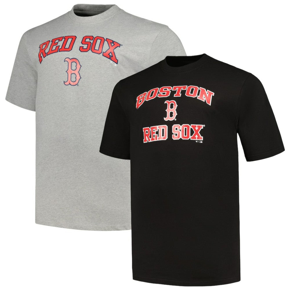Boston Red Sox Profile Big & Tall T-Shirt Combo Pack - Black/Heather Gray T-shirts