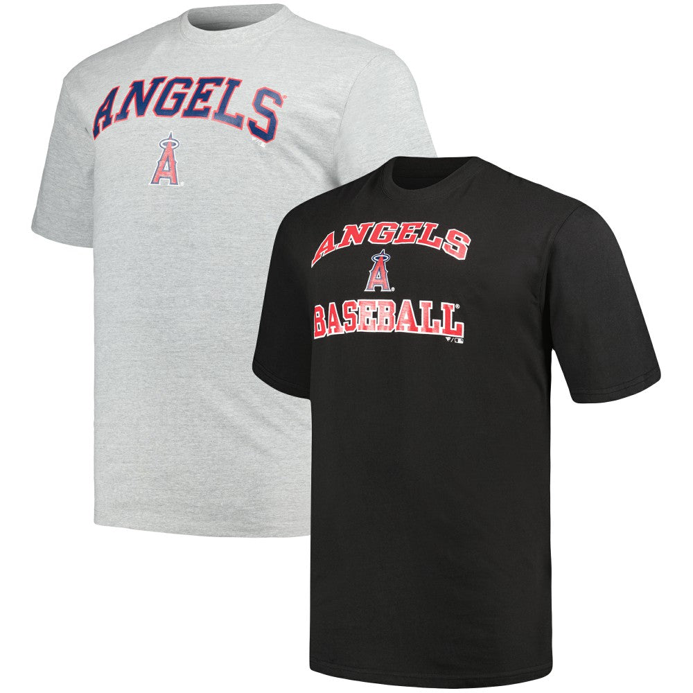 Los Angeles Angels Profile Big & Tall T-Shirt Combo Pack - Black/Heather Gray T-shirts