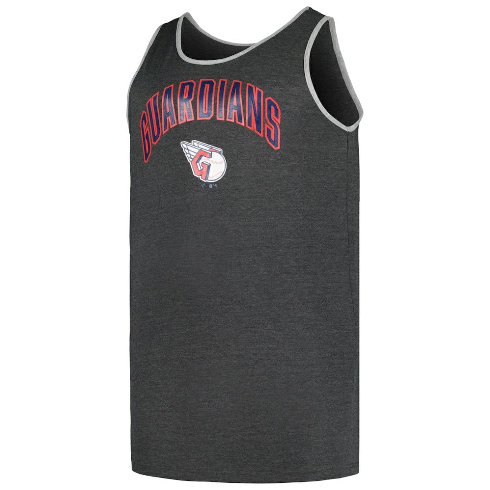 Cleveland Guardians Profile Big & Tall Arch Over Logo Tank Top - Heather Charcoal Tanks