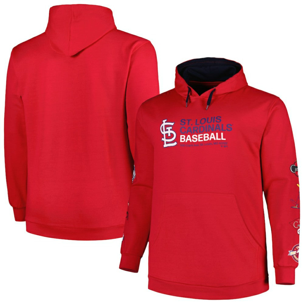 St. Louis Cardinals Big & Tall Fleece Pullover Hoodie - Red Hoodies
