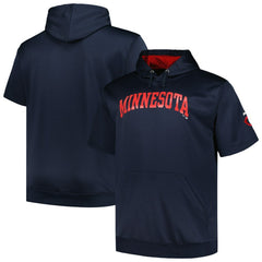 Minnesota Twins Profile Big & Tall Contrast Short Sleeve Pullover Hoodie - Navy Hoodies