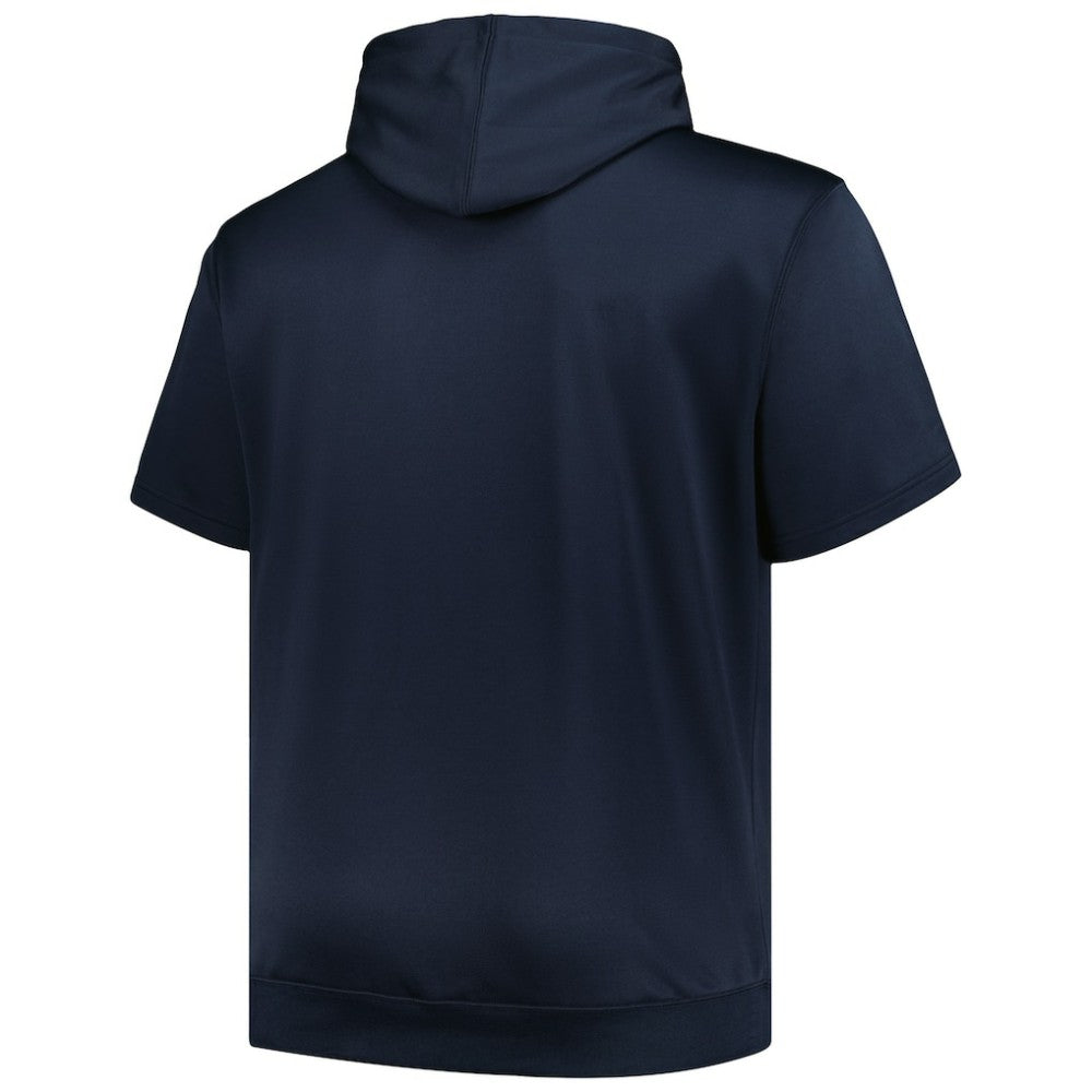 Minnesota Twins Profile Big & Tall Contrast Short Sleeve Pullover Hoodie - Navy Hoodies