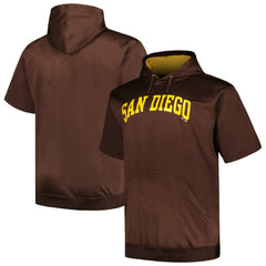 San Diego Padres Profile Big & Tall Contrast Short Sleeve Pullover Hoodie - Brown Hoodies