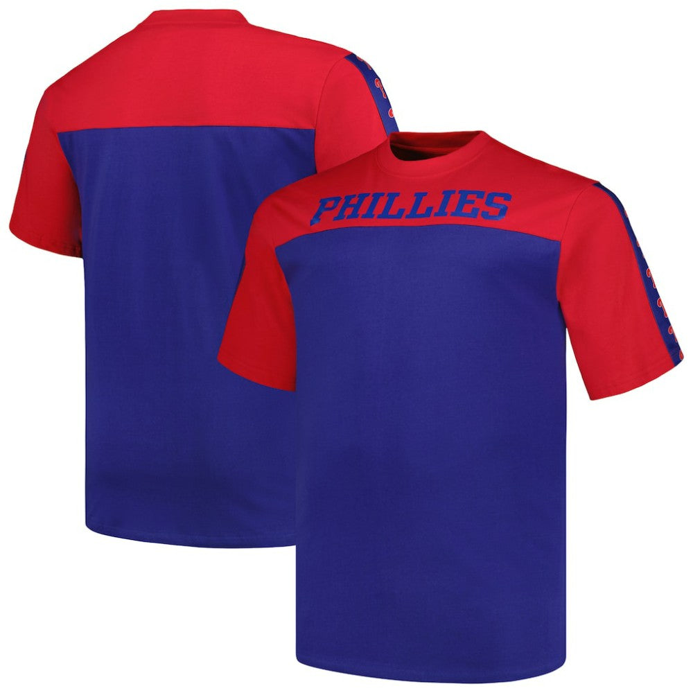 Philadelphia Phillies Profile Big & Tall Yoke Knit T-Shirt - Red/Royal T-shirts