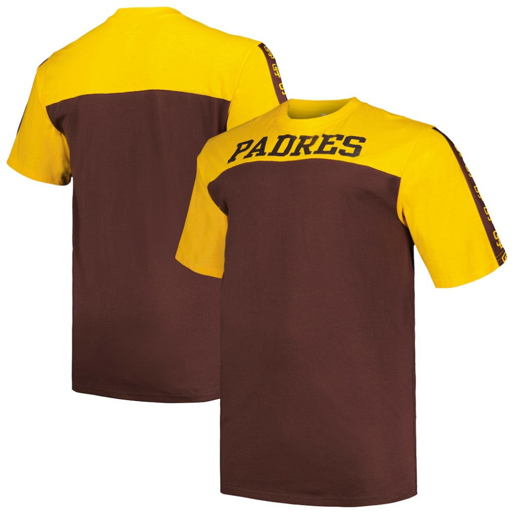 San Diego Padres Profile Big & Tall Yoke Knit T-Shirt - Gold/Brown T-shirts