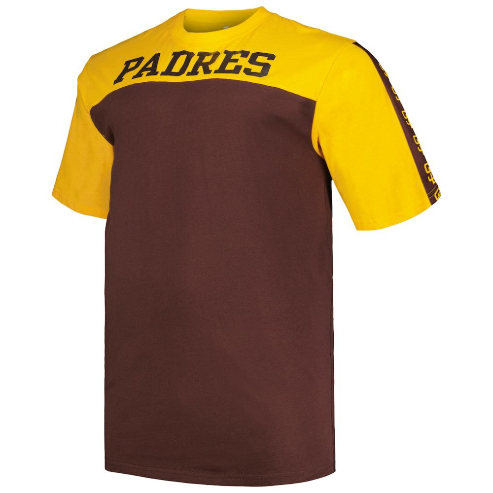 San Diego Padres Profile Big & Tall Yoke Knit T-Shirt - Gold/Brown T-shirts