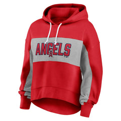 Los Angeles Angels Fanatics Women's Filled Stat Sheet Pullover Hoodie - Red Hoodies