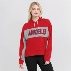 Los Angeles Angels Fanatics Women's Filled Stat Sheet Pullover Hoodie - Red Hoodies