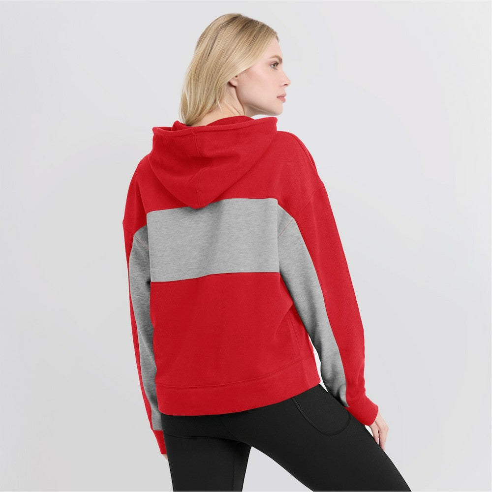 Los Angeles Angels Fanatics Women's Filled Stat Sheet Pullover Hoodie - Red Hoodies
