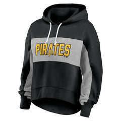 Pittsburgh Pirates Fanatics Women's Filled Stat Sheet Pullover Hoodie - Black Hoodies