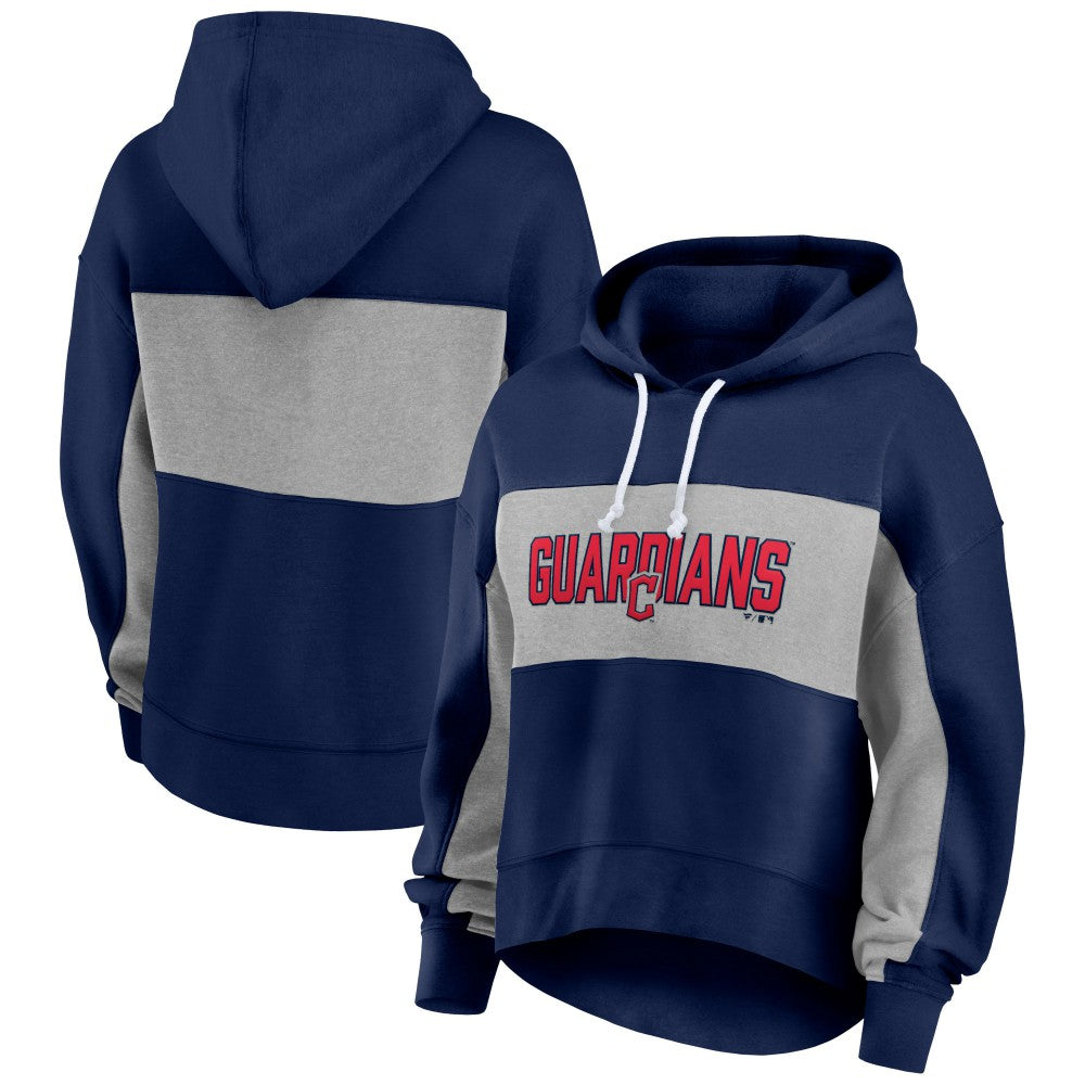 Cleveland Guardians Fanatics Women's Filled Stat Sheet Pullover Hoodie - Navy Hoodies