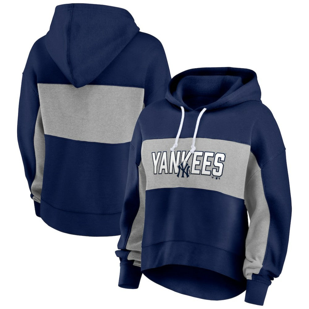 New York Yankees Fanatics Women's Filled Stat Sheet Pullover Hoodie - Navy Hoodies