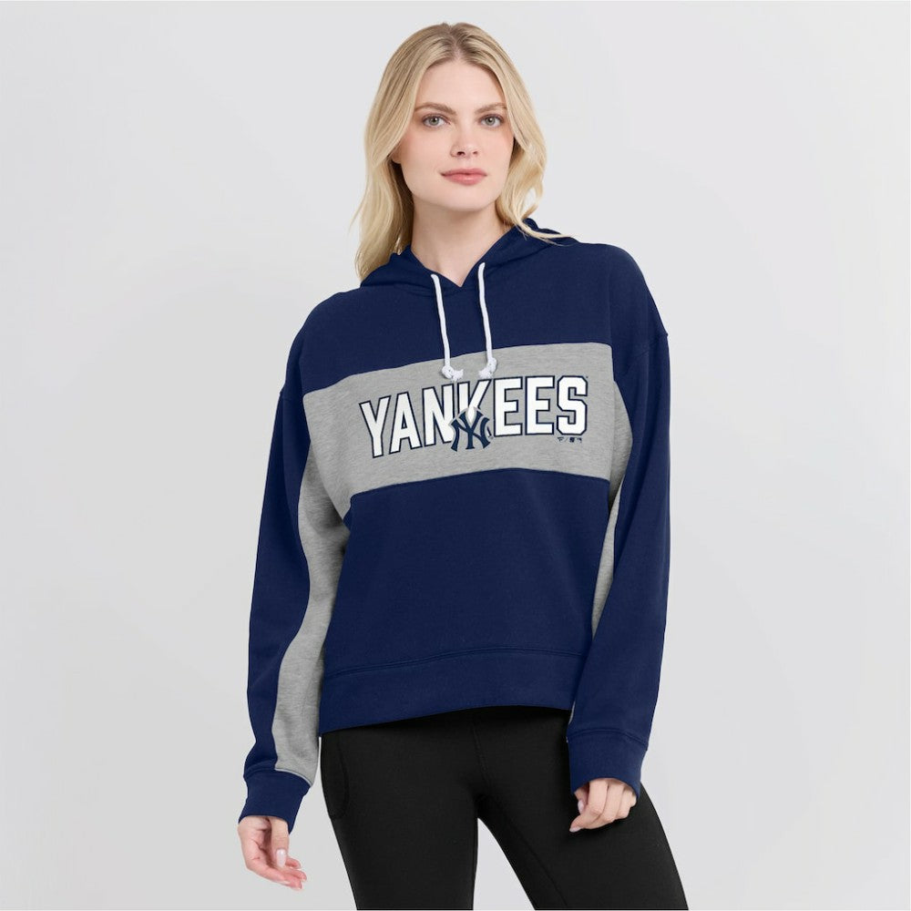 New York Yankees Fanatics Women's Filled Stat Sheet Pullover Hoodie - Navy Hoodies