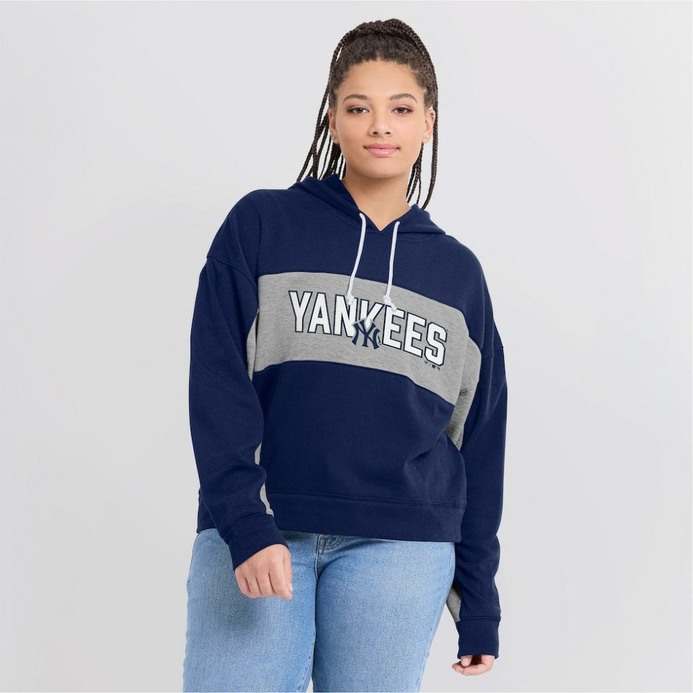 New York Yankees Fanatics Women's Filled Stat Sheet Pullover Hoodie - Navy Hoodies