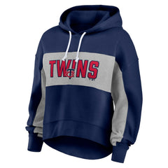 Minnesota Twins Fanatics Women's Filled Stat Sheet Pullover Hoodie - Navy Hoodies
