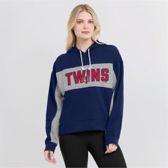 Minnesota Twins Fanatics Women's Filled Stat Sheet Pullover Hoodie - Navy Hoodies