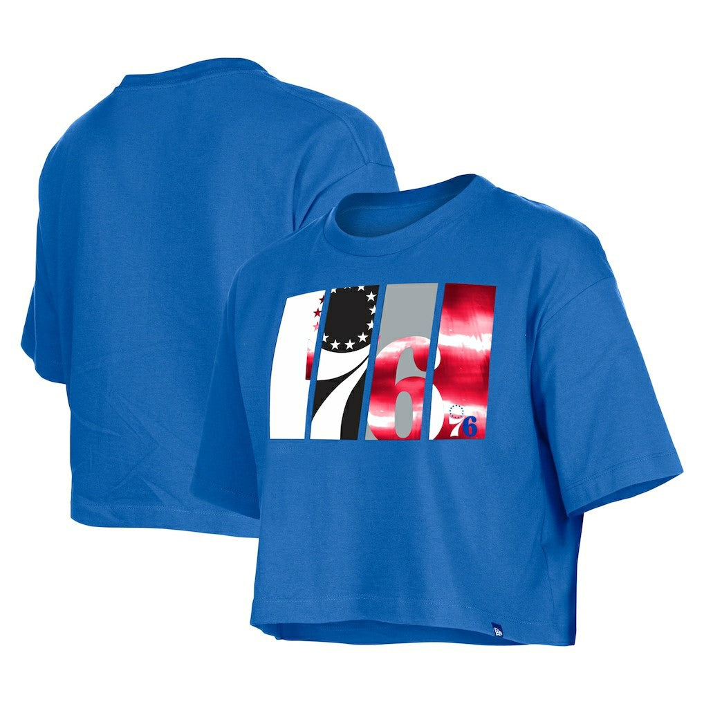 Philadelphia 76ers Women's Cropped T-Shirt Royal