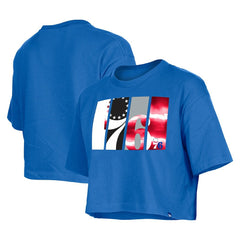 Philadelphia 76ers Women's Cropped T-Shirt Royal