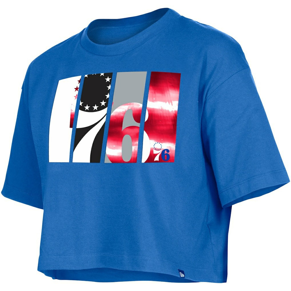 Philadelphia 76ers Women's Cropped T-Shirt Royal