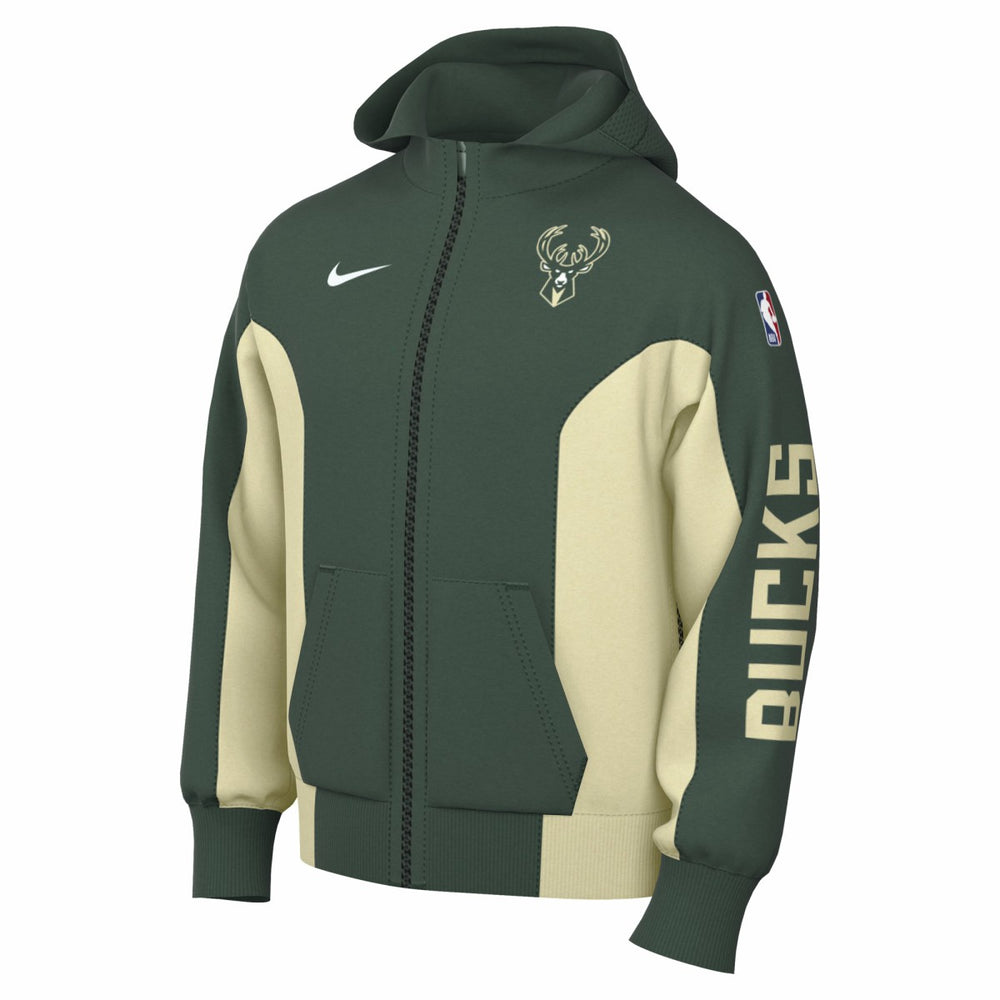 Milwaukee Bucks 2023/24 Authentic Showtime Full-Zip Hoodie Hunter Green