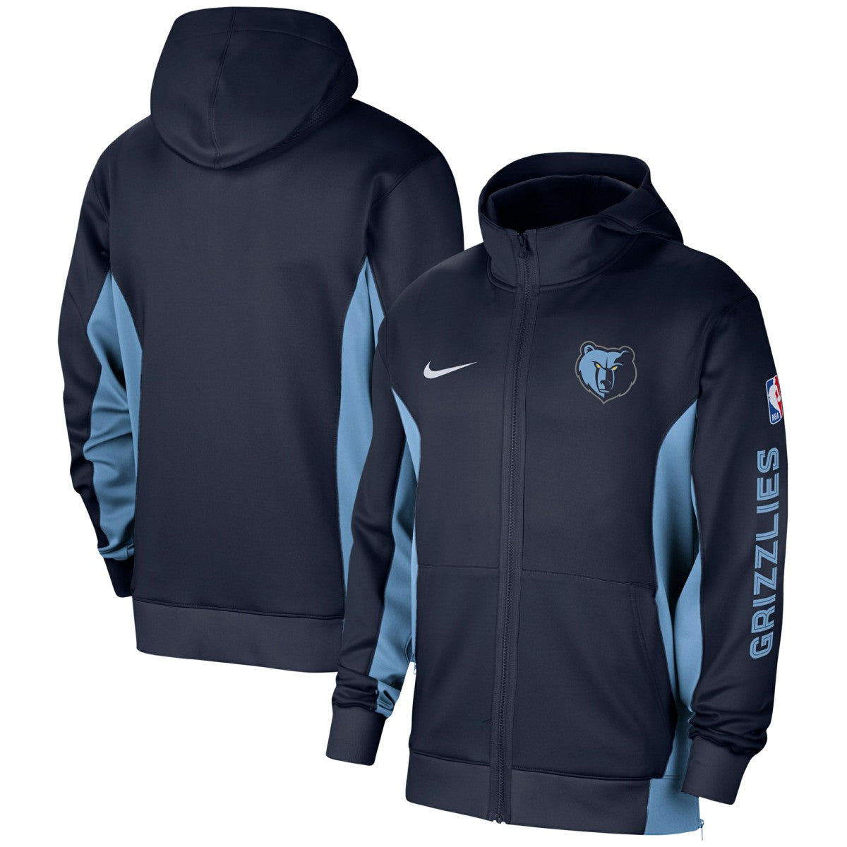 Memphis Grizzlies 2023/24 Authentic Showtime Full-Zip Hoodie Navy