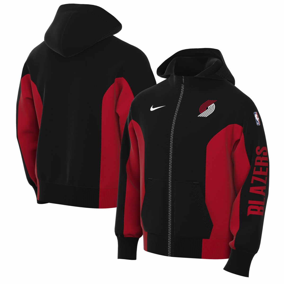 Portland Trail Blazers 2023/24 Authentic Showtime Full-Zip Hoodie Black
