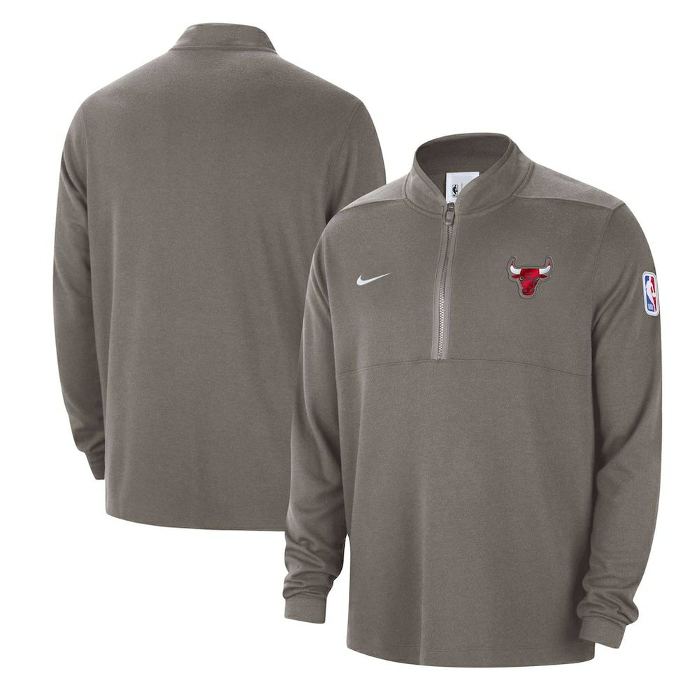 Chicago Bulls Authentic Performance Half-Zip Jacket Olive