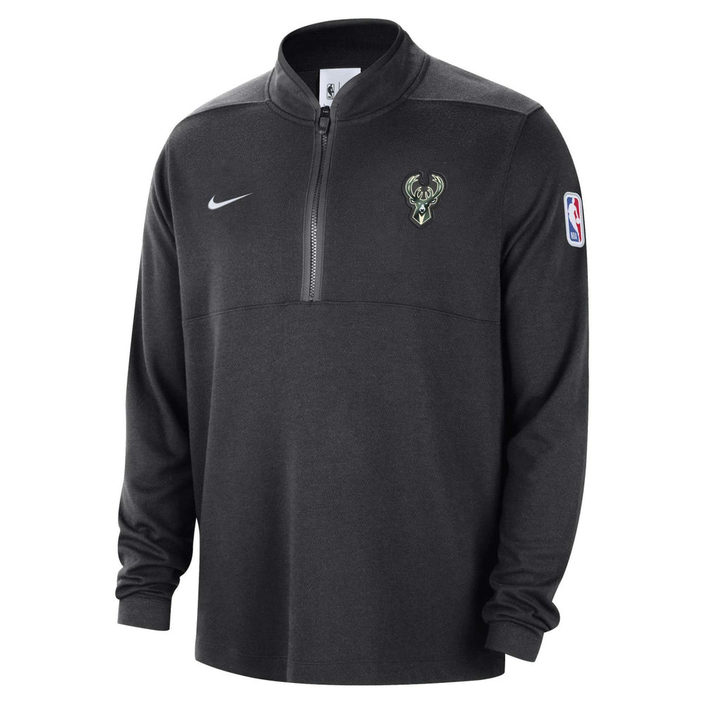 Milwaukee Bucks Authentic Performance Half-Zip Jacket Black