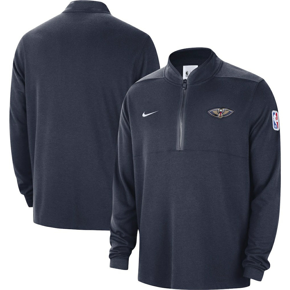 New Orleans Pelicans Authentic Performance Half-Zip Jacket Navy