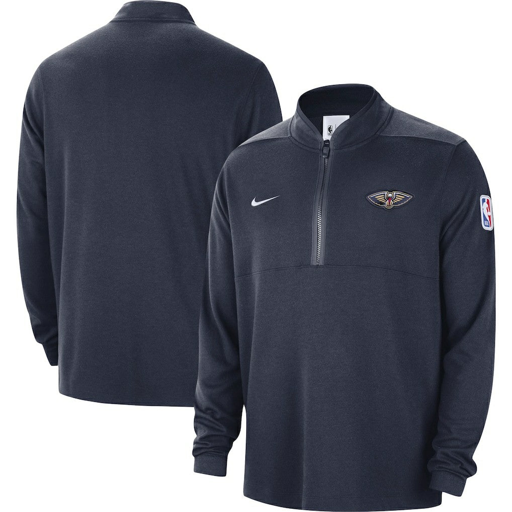 New Orleans Pelicans Authentic Performance Half-Zip Jacket Navy