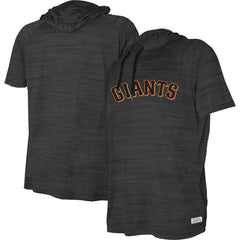 San Francisco Giants Stitches Youth Raglan Short Sleeve Pullover Hoodie - Heather Black Hoodies