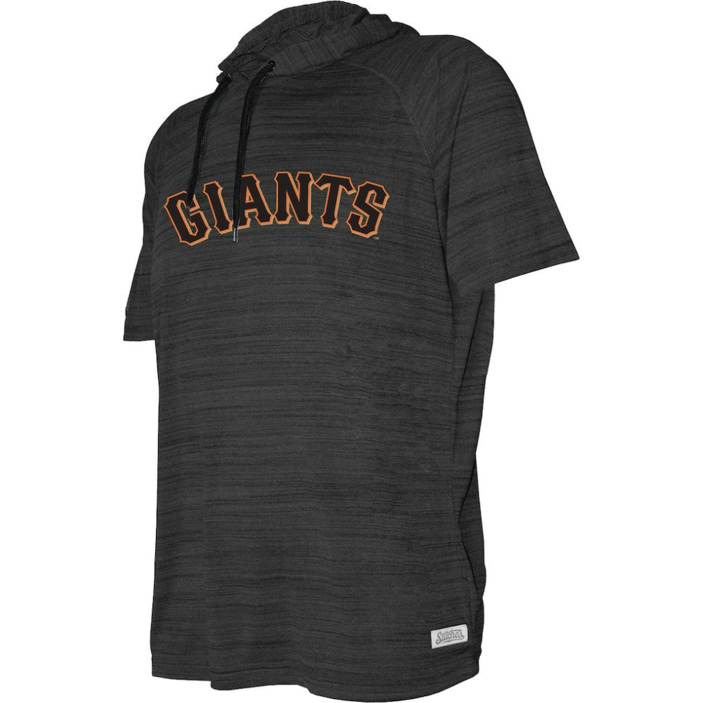 San Francisco Giants Stitches Youth Raglan Short Sleeve Pullover Hoodie - Heather Black Hoodies