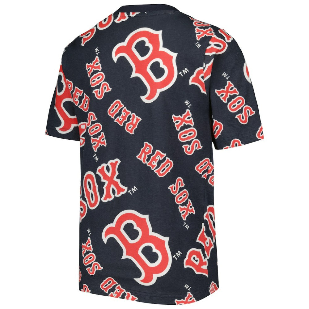 Boston Red Sox Stitches Youth Allover Team T-Shirt - Navy T-shirts