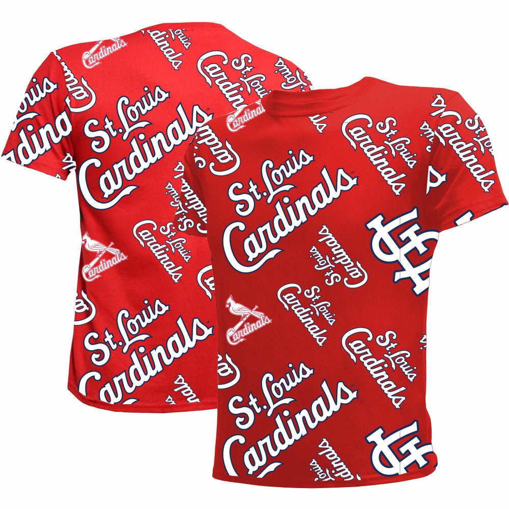 St. Louis Cardinals Stitches Youth Allover Team T-Shirt - Red T-shirts