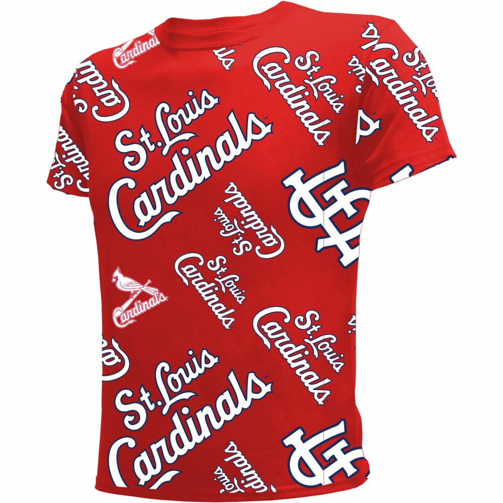 St. Louis Cardinals Stitches Youth Allover Team T-Shirt - Red T-shirts