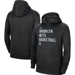Brooklyn Nets Unisex 2023/24 Performance Spotlight On-Court Practice Pullover Hoodie Black