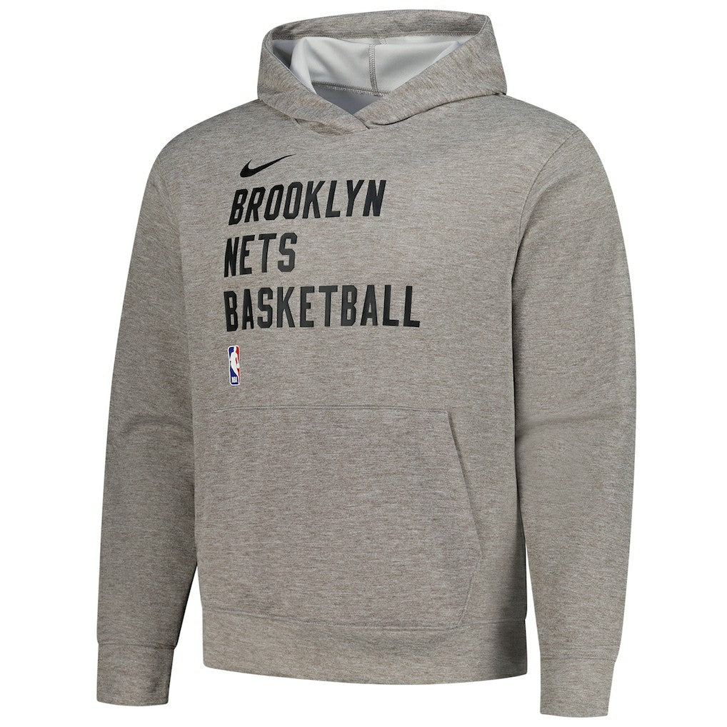 Brooklyn Nets Unisex 2023/24 Performance Spotlight On-Court Practice Pullover Hoodie Heather Gray