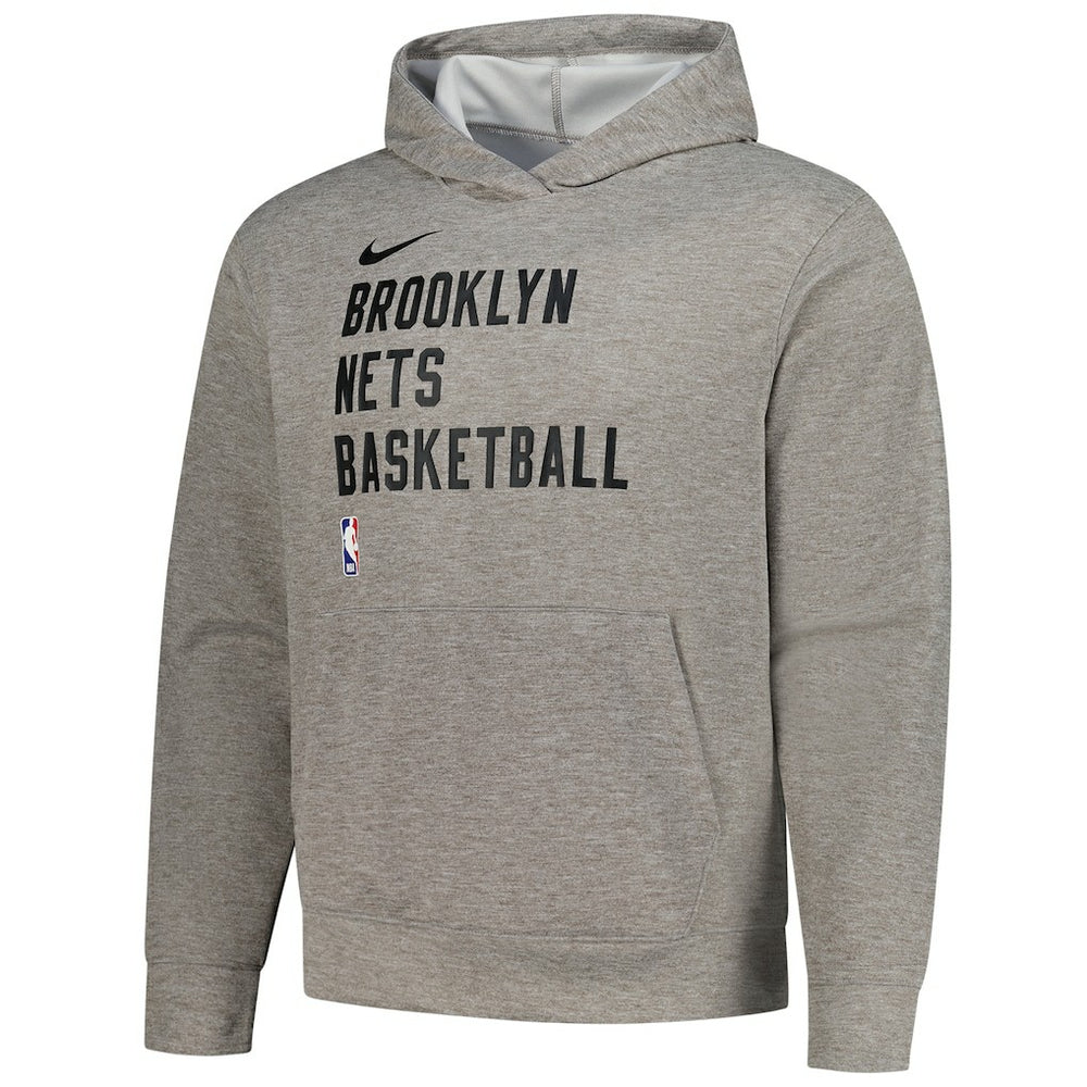 Brooklyn Nets Unisex 2023/24 Performance Spotlight On-Court Practice Pullover Hoodie Heather Gray