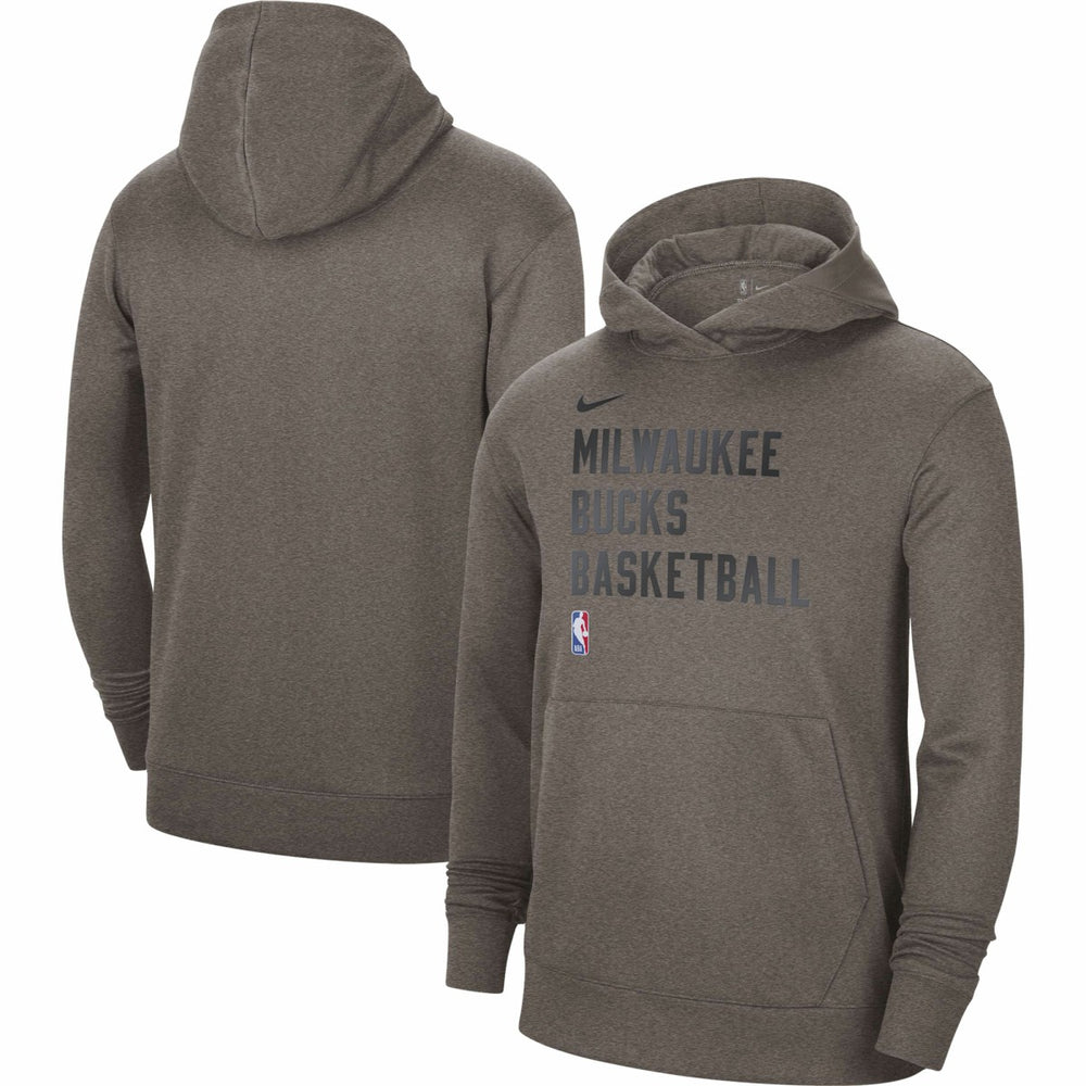 Milwaukee Bucks Unisex 2023/24 Performance Spotlight On-Court Practice Pullover Hoodie Olive