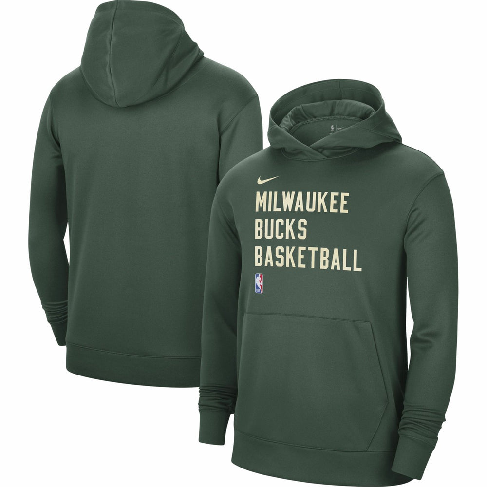 Milwaukee Bucks Unisex 2023/24 Performance Spotlight On-Court Practice Pullover Hoodie Hunter Green