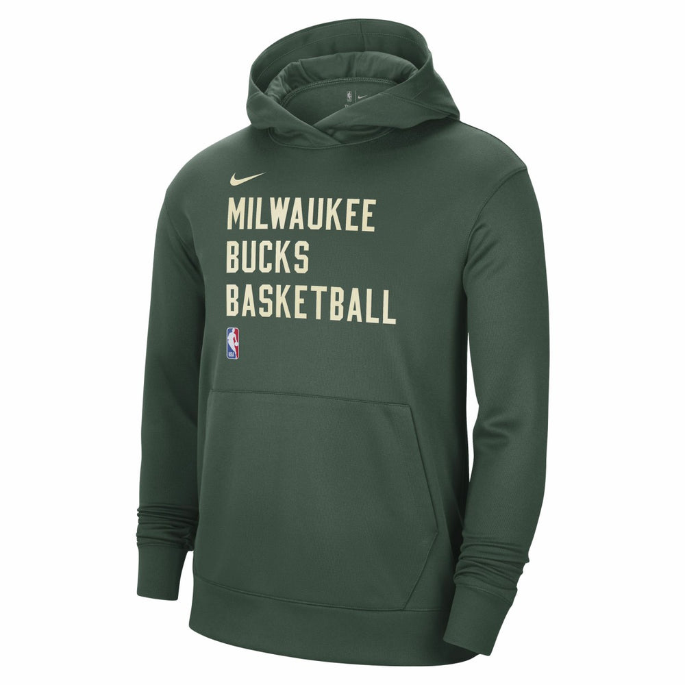 Milwaukee Bucks Unisex 2023/24 Performance Spotlight On-Court Practice Pullover Hoodie Hunter Green