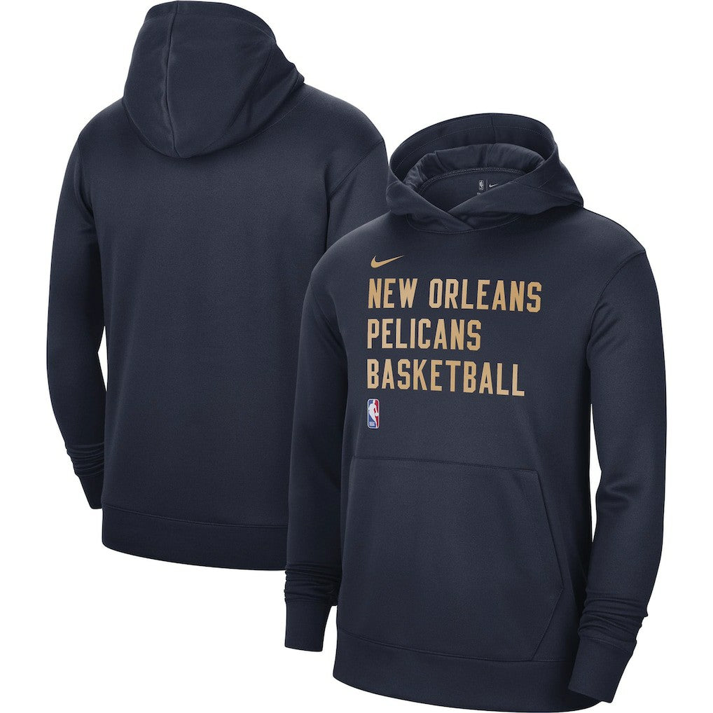 New Orleans Pelicans Unisex 2023/24 Performance Spotlight On-Court Practice Pullover Hoodie Navy