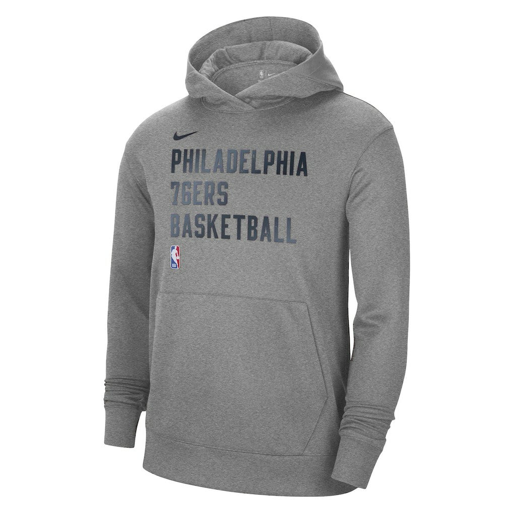 Philadelphia 76ers Unisex 2023/24 Performance Spotlight On-Court Practice Pullover Hoodie Heather Gray