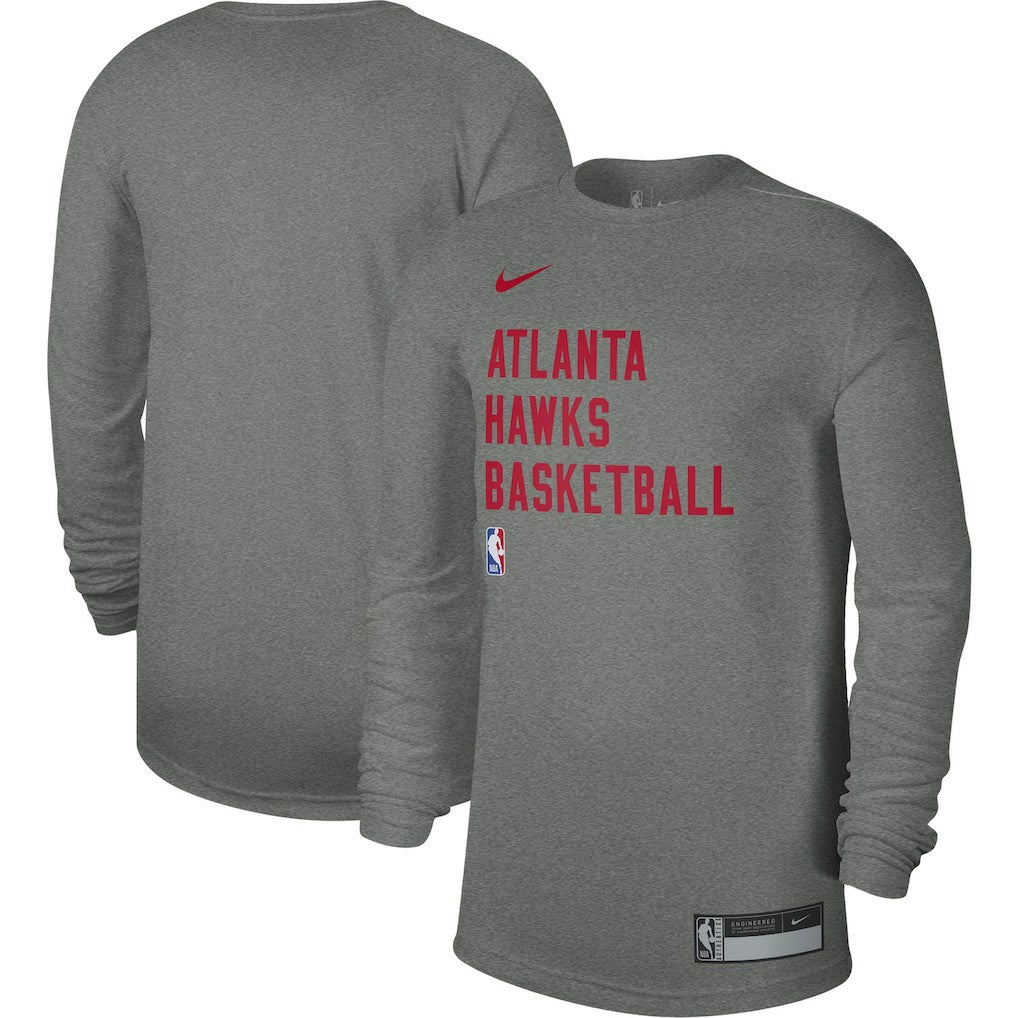 Atlanta Hawks Unisex 2023/24 Legend On-Court Practice Performance Long Sleeve T-Shirt Heather Gray