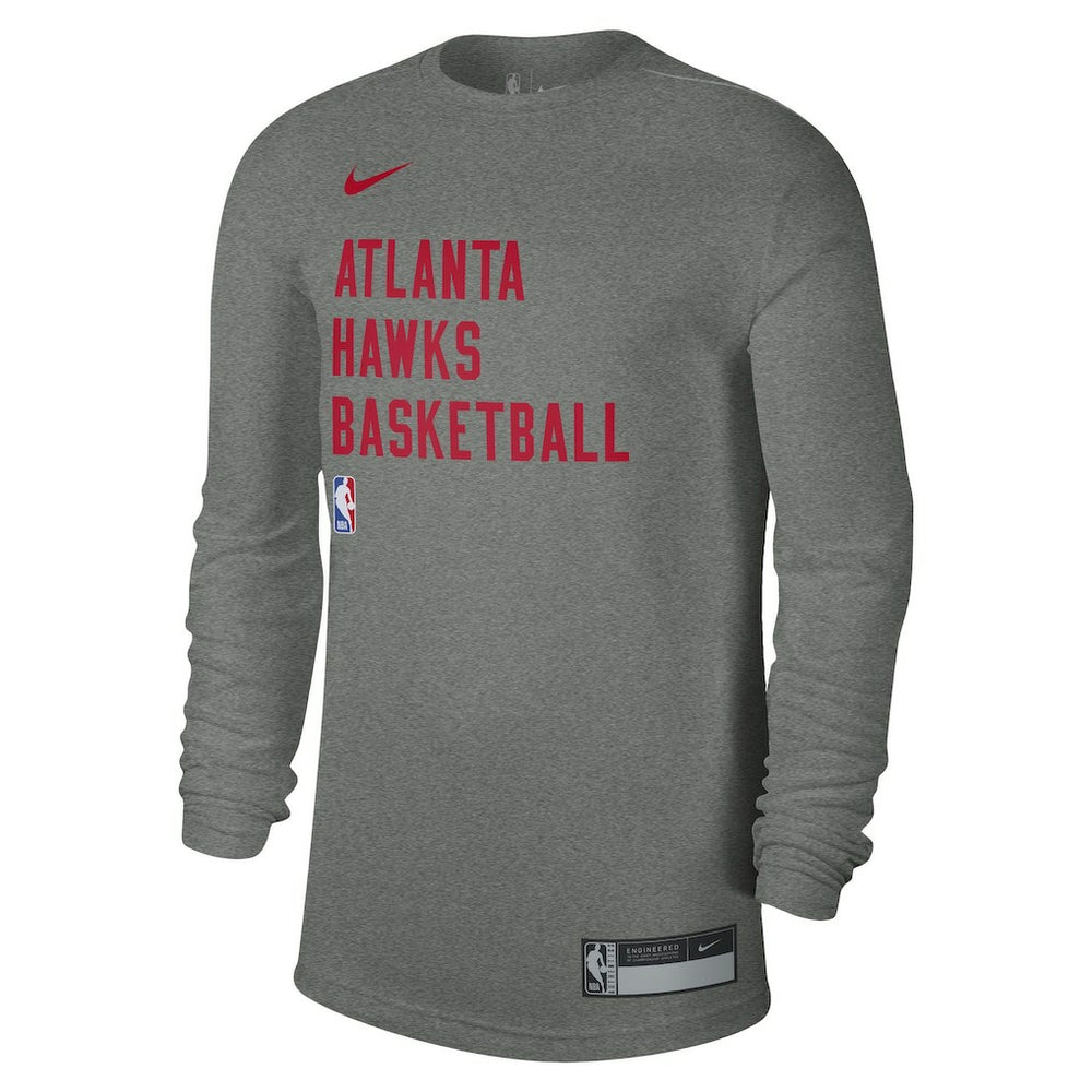 Atlanta Hawks Unisex 2023/24 Legend On-Court Practice Performance Long Sleeve T-Shirt Heather Gray