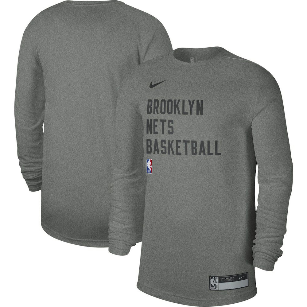 Brooklyn Nets Unisex 2023/24 Legend On-Court Practice Long Sleeve T-Shirt Heather Gray
