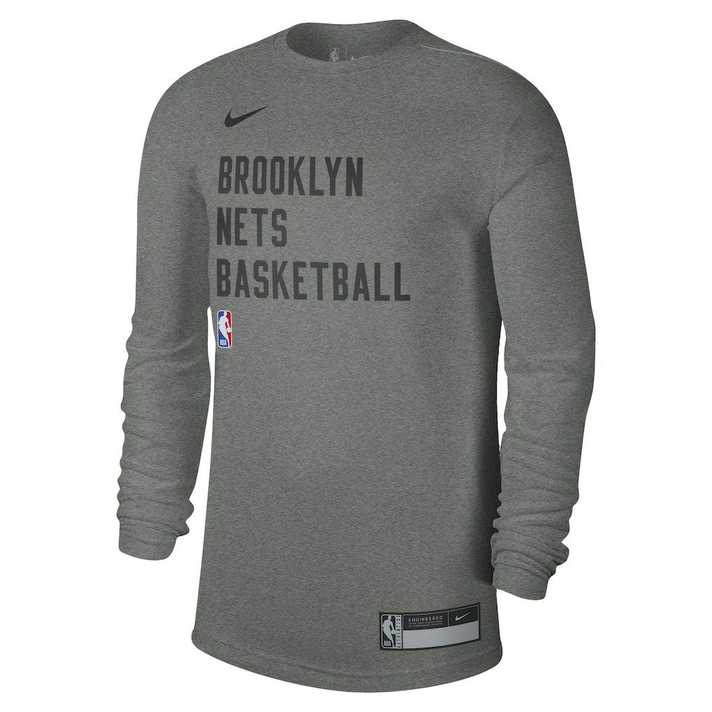 Brooklyn Nets Unisex 2023/24 Legend On-Court Practice Long Sleeve T-Shirt Heather Gray