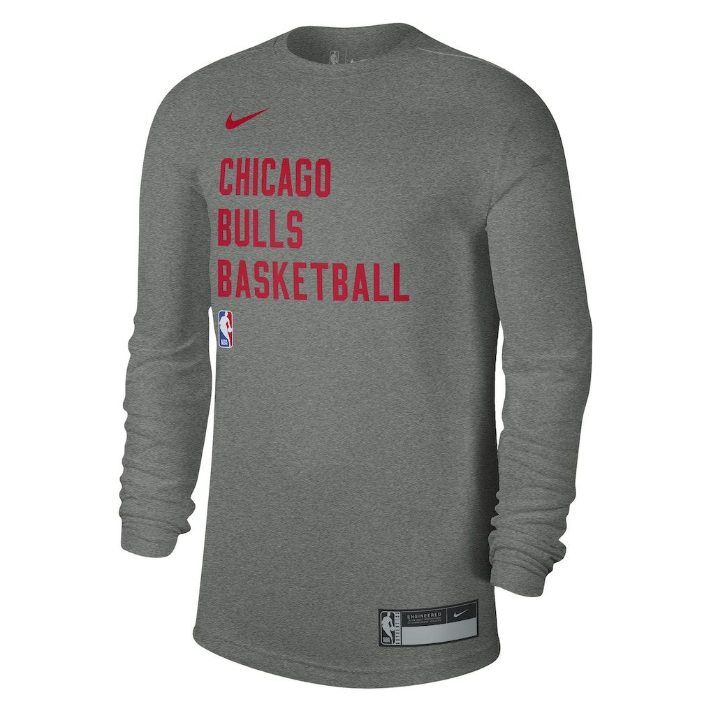 Chicago Bulls Unisex 2023/24 Legend On-Court Practice Long Sleeve T-Shirt Heather Gray