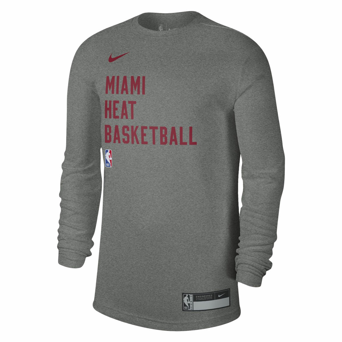 Miami Heat Unisex 2023/24 Legend On-Court Practice Long Sleeve T-Shirt Heather Gray