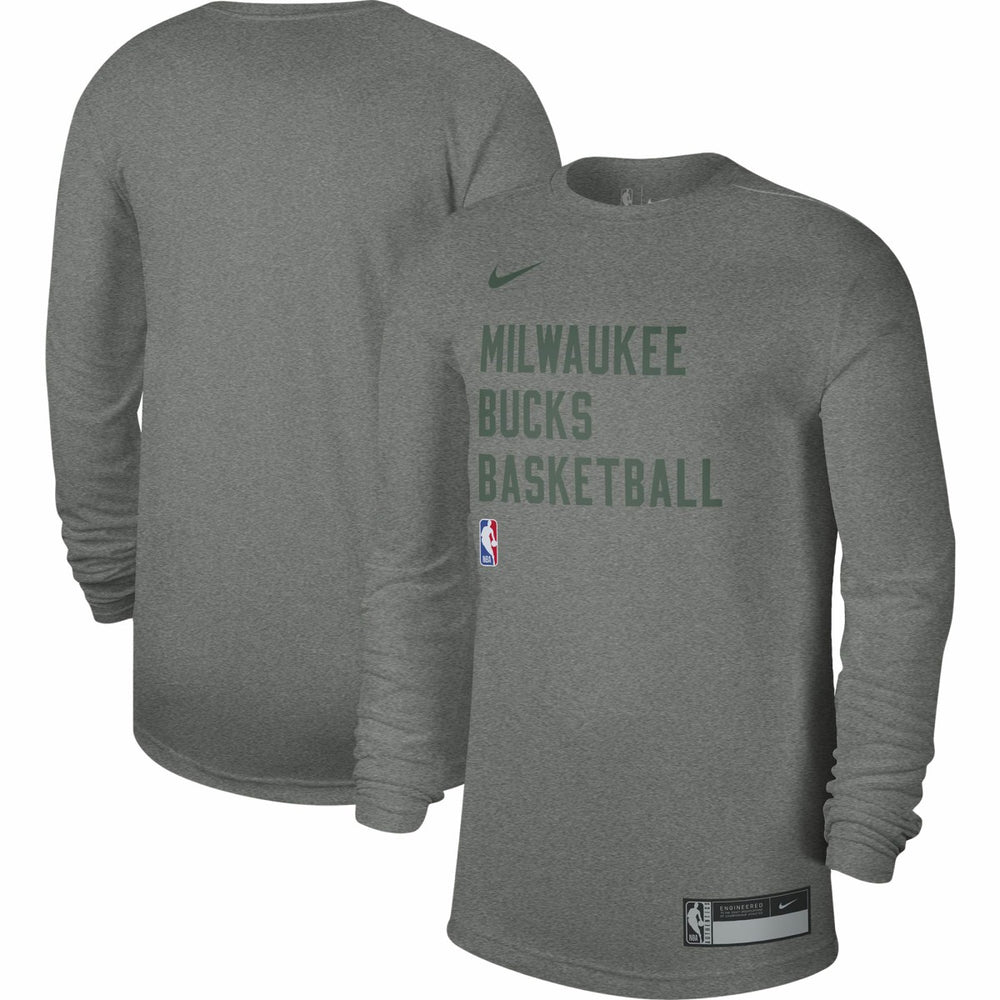 Milwaukee Bucks Unisex 2023/24 Legend On-Court Practice Long Sleeve T-Shirt Heather Gray
